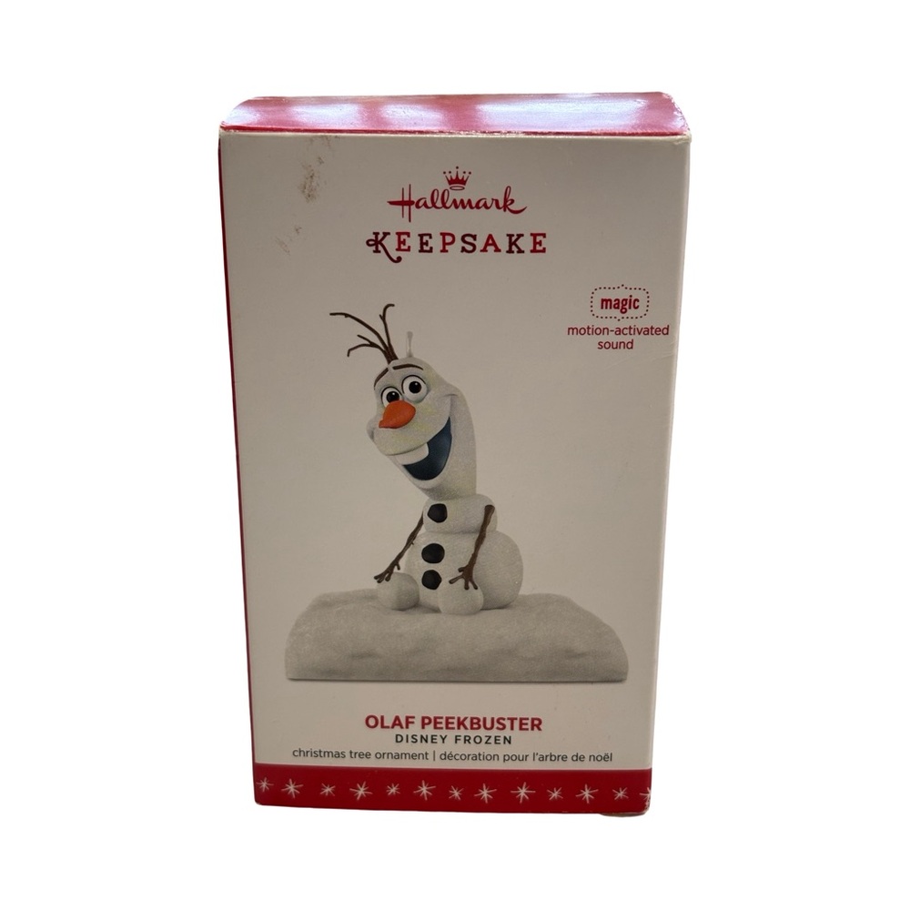 Hallmark Keepsake Olaf Peekbuster Ornament‎ 2016 Disney Frozen Activated Sound